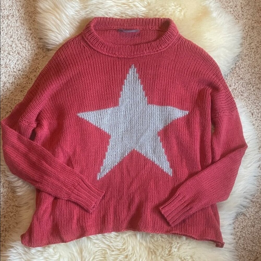 Wooden Ships Red Sweater with White Star